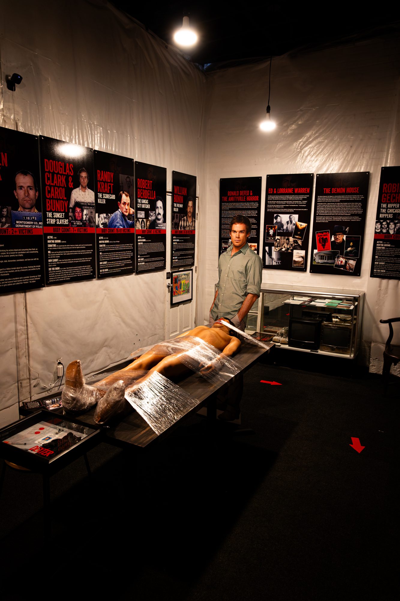 A display case of authentic artifacts