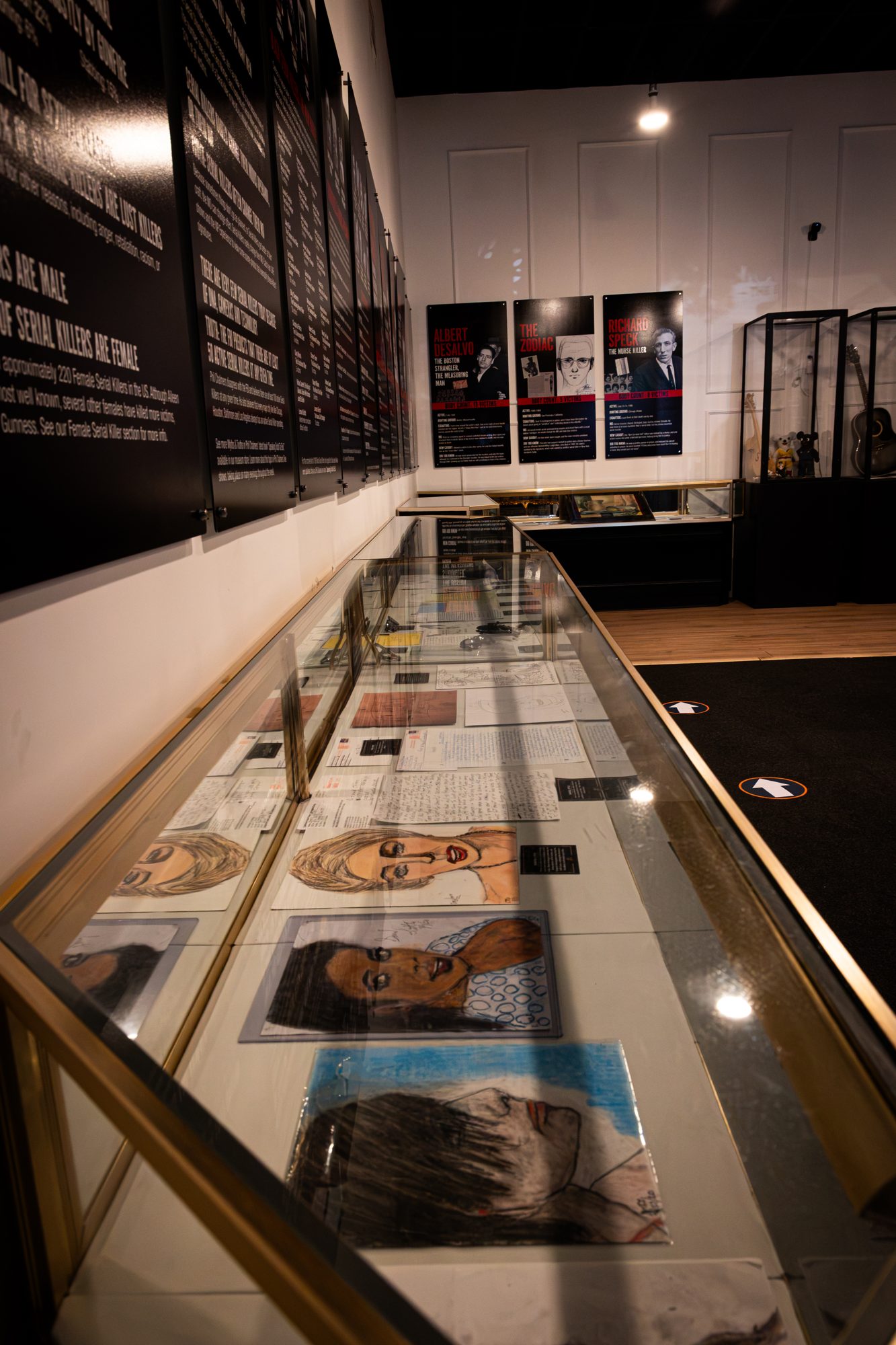 The exhibit hall at Serial Killers: The Experience