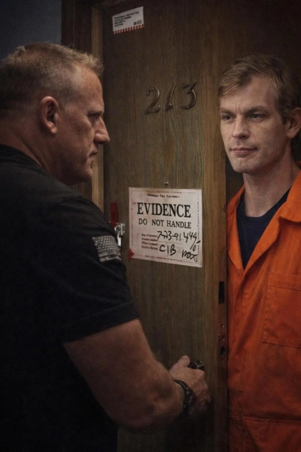 Phil Chalmers at the recreated apartment door